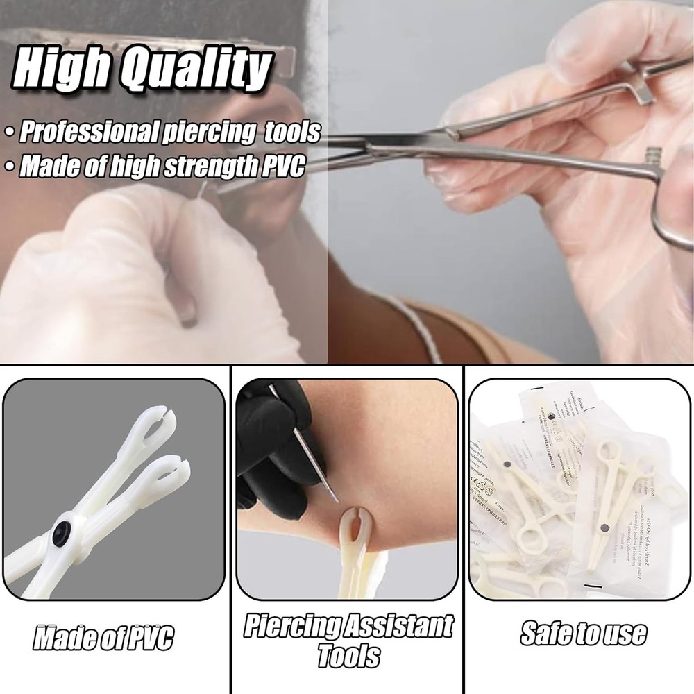 Piercing Clamps Set 20pcs Disposable Plastic Round Round/10pcs+Triangle/10pcs