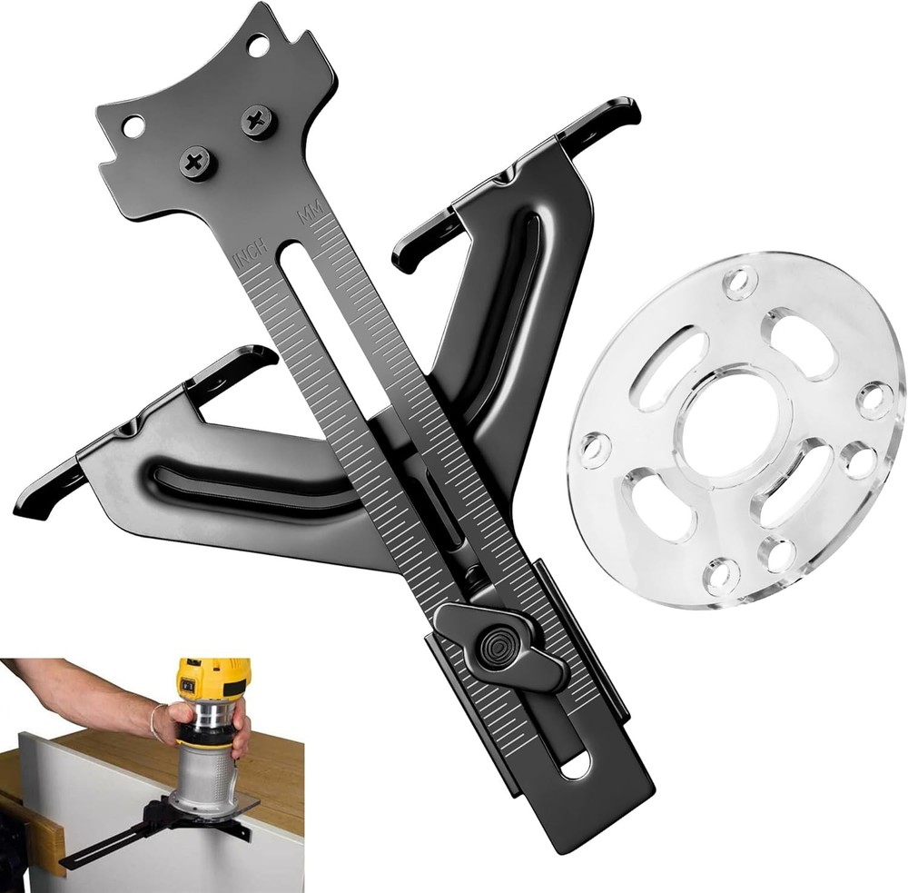 DNP618 Edge Guide for Fixed Base Compact Router, Compatible With DeWalt Porter-C