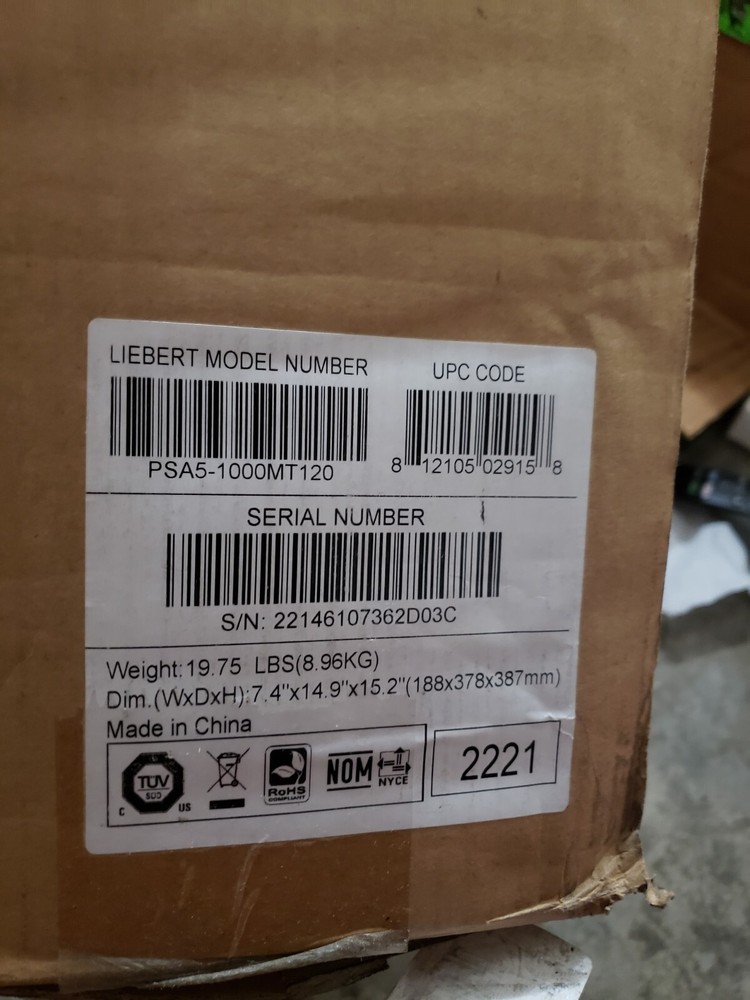 VERTIV LIEBERT PSA5-1000MT120 ----BATTERY BACKUP