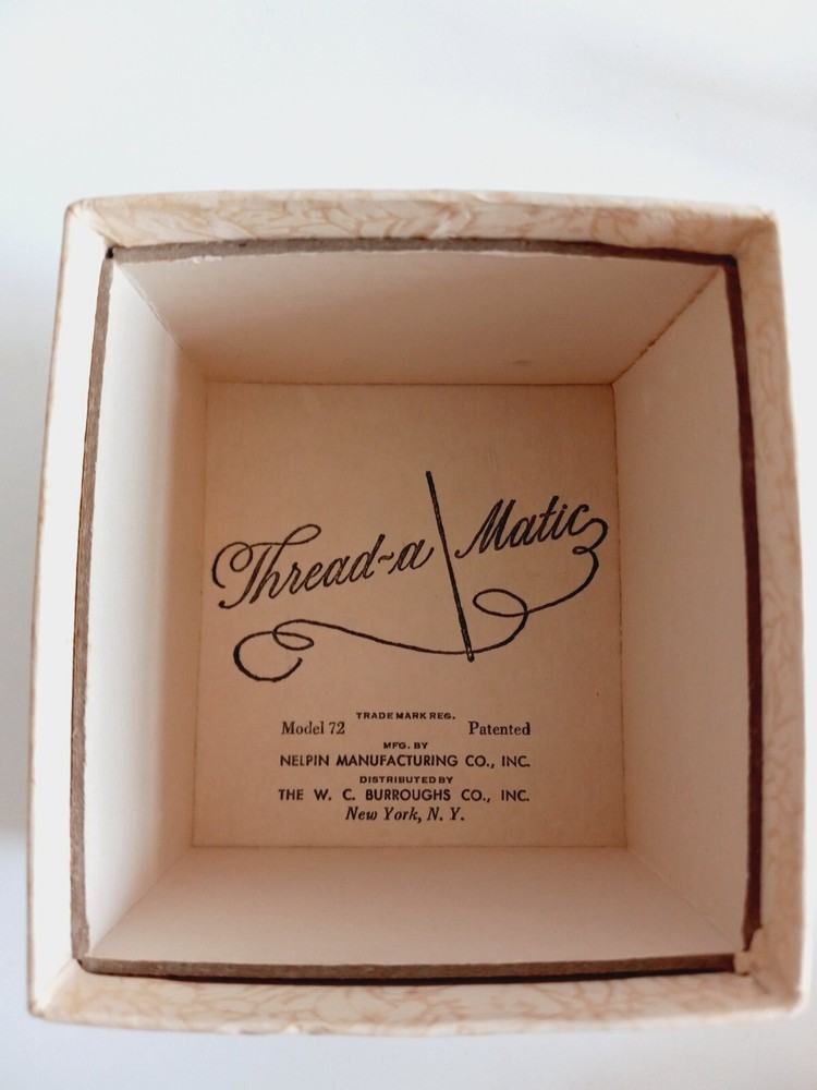 Vintage Thread a Matic Needle Threader Hand Sewing Accessory Box Instructions