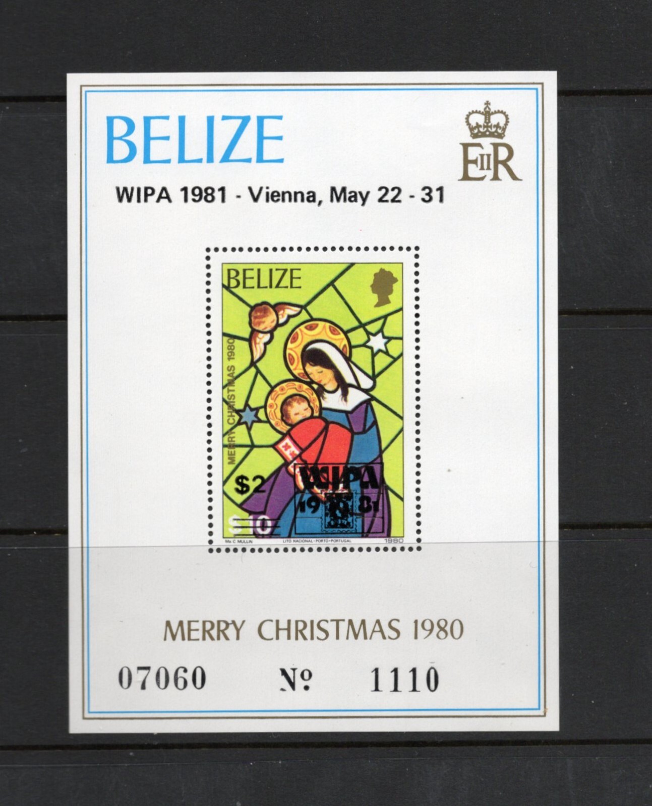 R7173   Belize   1981   Christmas   WIPA OVERPRINTED   SHEET   MNH