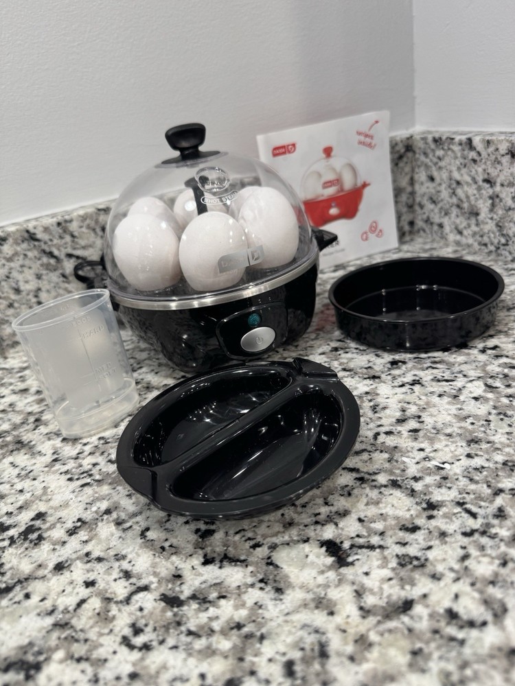 DASH Rapid Egg Cooker 6 Egg Capacity Electric Cooker for Hard Boiled Black