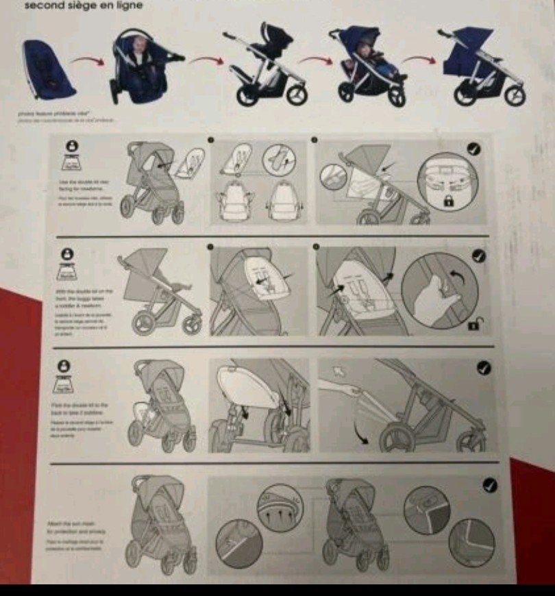 Phil Teds Adapt And Survive Vibe Inline Kit Cherry Stroller Attachment New