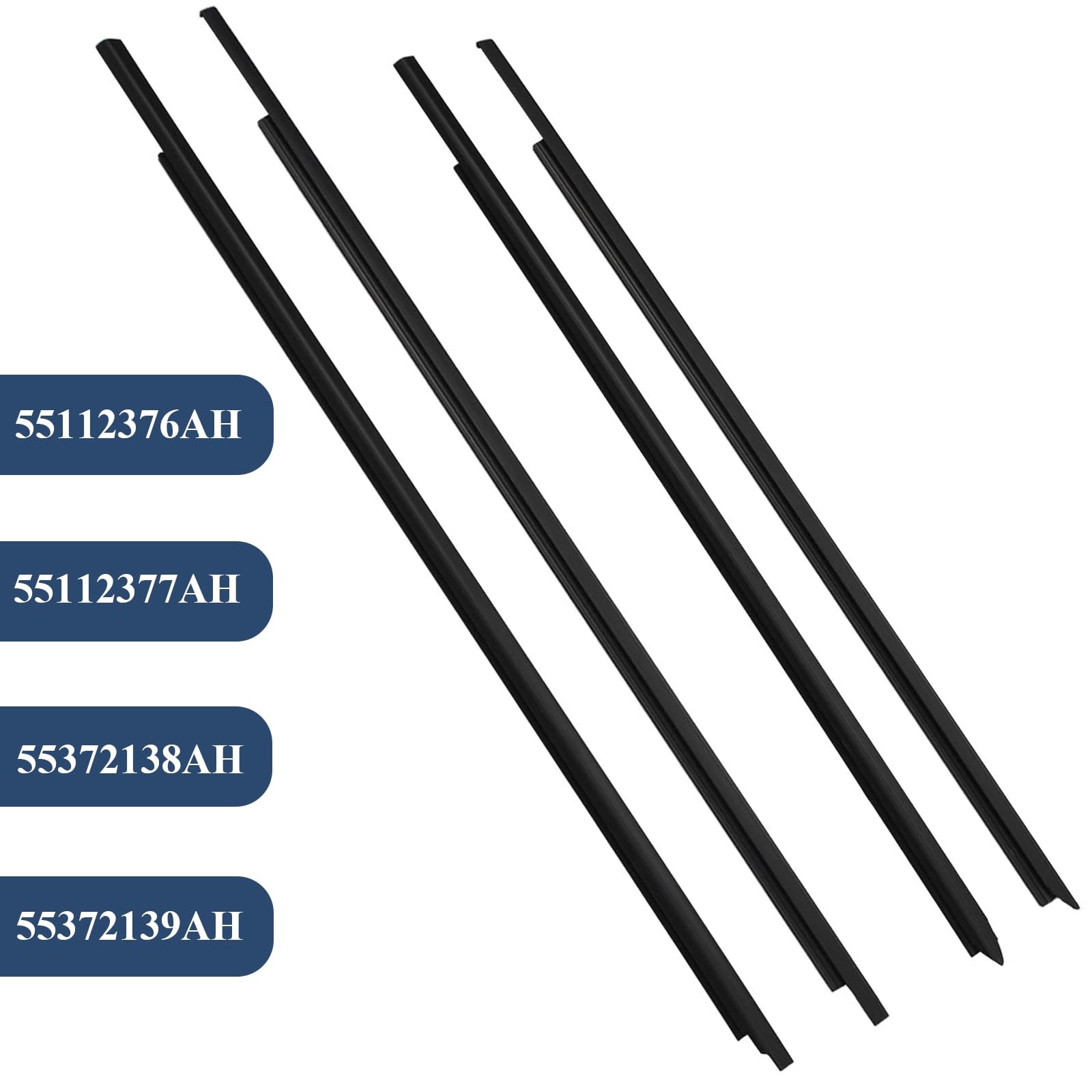 Dodge Ram 2009-2021 Window Molding Trim Seal Outer Door Belt Black