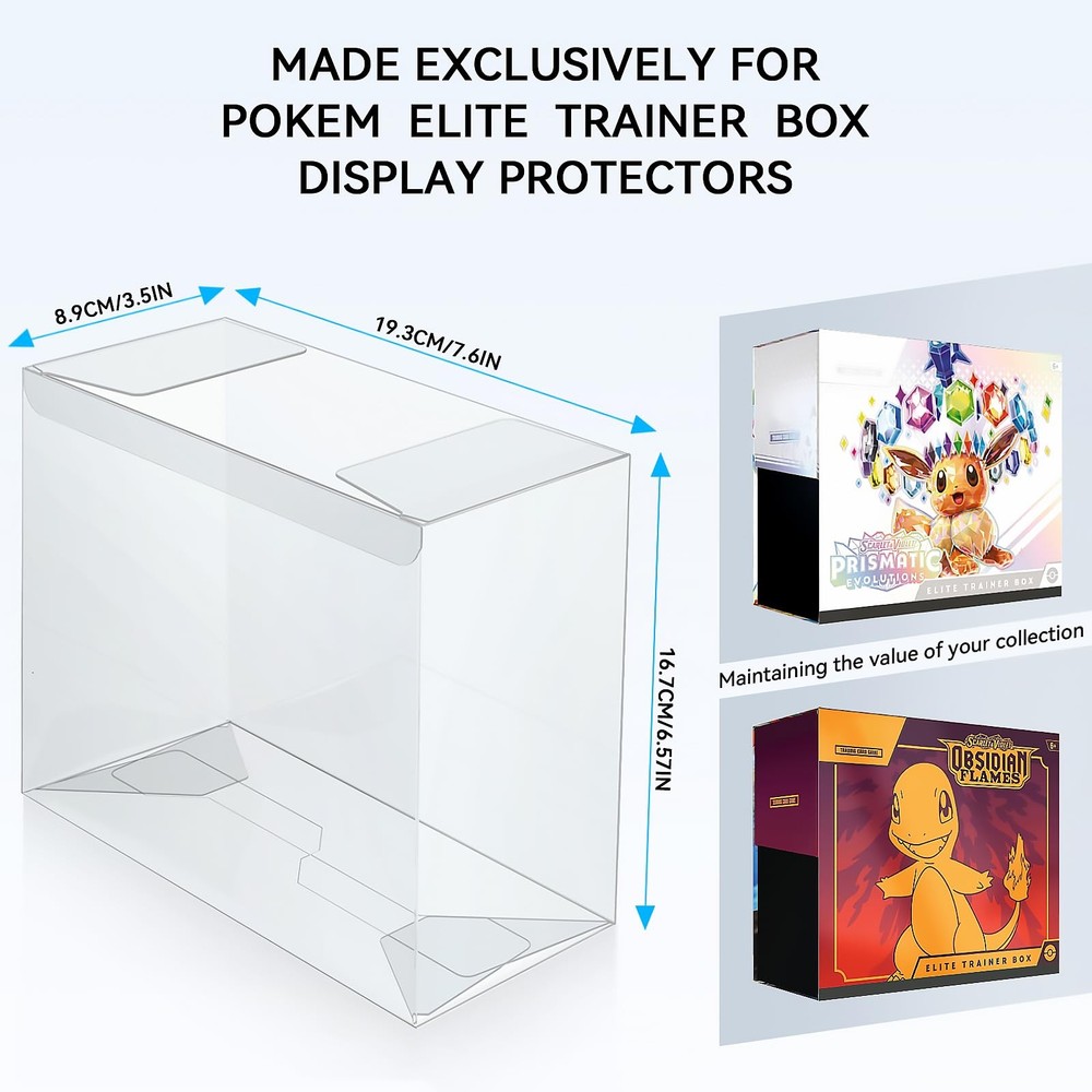 【5 Pcs】 PKMN ETB Protector Case, Elite Trainer Box Protector, ETB Box Plastic Di