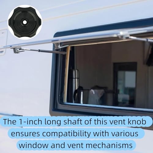 3 Pack RV Window Vent Knobs 1 Inch Shaft and 2-1/4 Inch Diameter Plastic