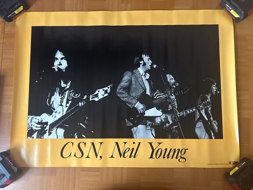 Crosby Stills Nash & Young / 1970s Warner Japan Original Promo Poster A1 23x33in