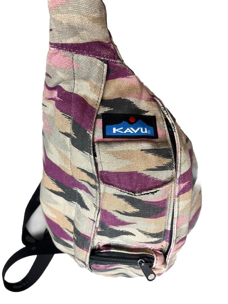 KAVU Rope Sling Bag Beige Geometric Western Native Pattern
