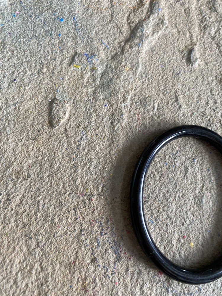 Vintage Bracelet Oblong Black Acrylic Stacking