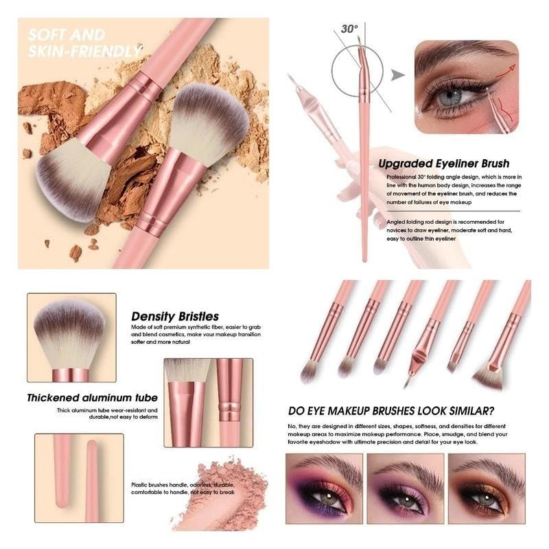 HGHDBT 70Pcs Pink Makeup Brushes Set Professional Makeup Kit Multi-functional
