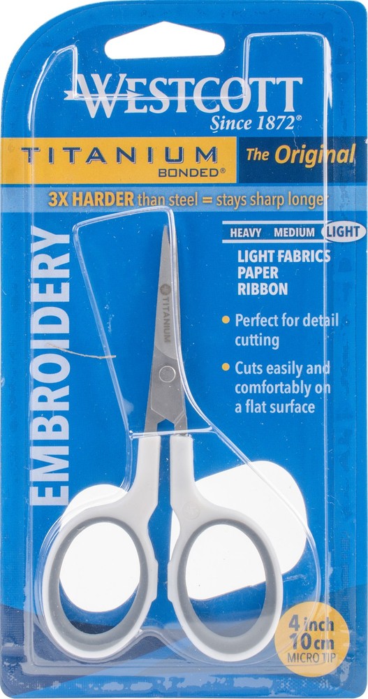 Westcott Titanium Straight Embroidery Scissors 4"