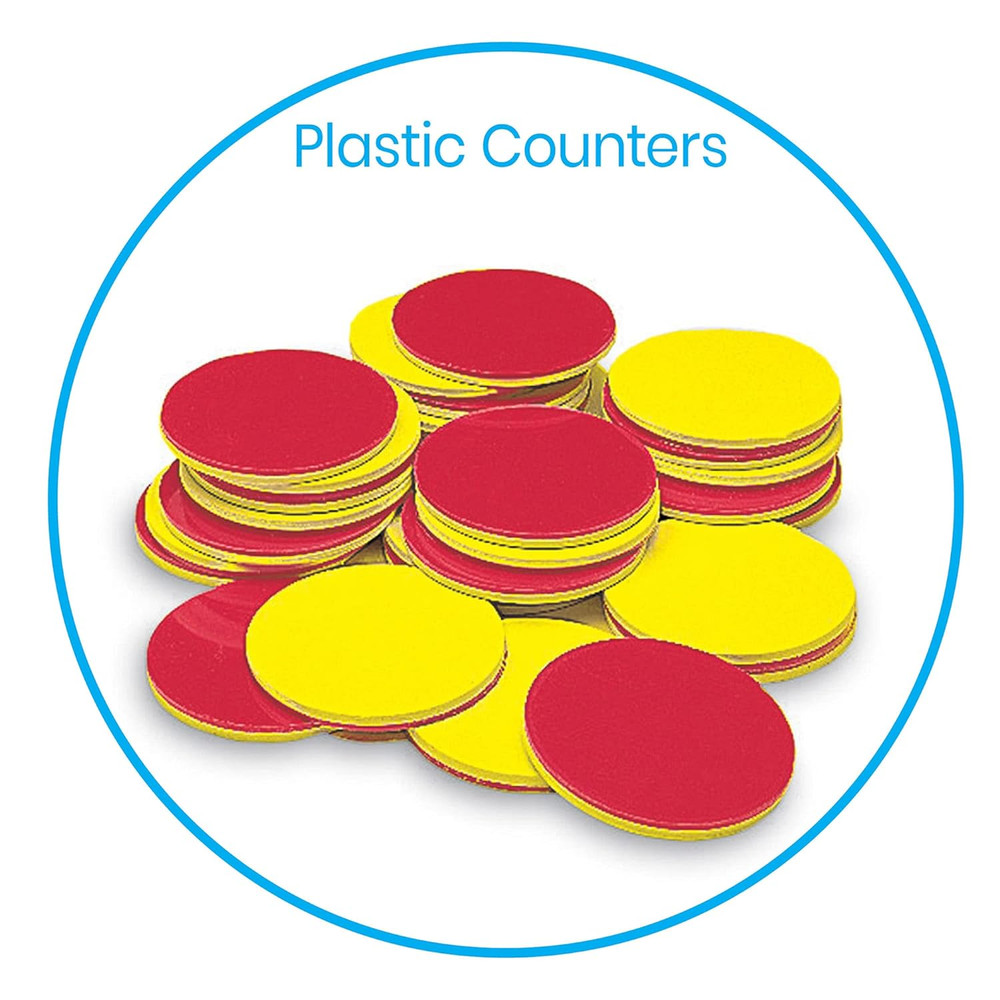 Plastic Math Counters for Kids, Red and Yellow Counters, Math Manipulatives for