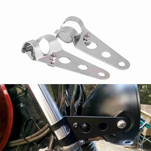 2pcs Motorcycle Headlight Mount Brackets Fork Racer 28mm-34mm Silver