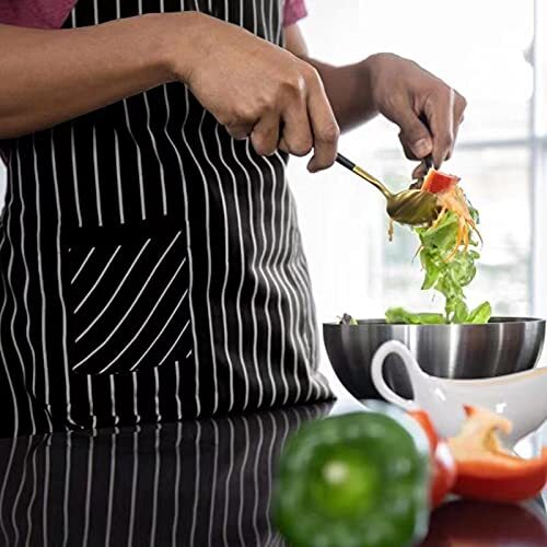 2 Pack Kitchen Cooking Aprons, Adjustable Bib Soft Chef Apron with 3 Brown 2