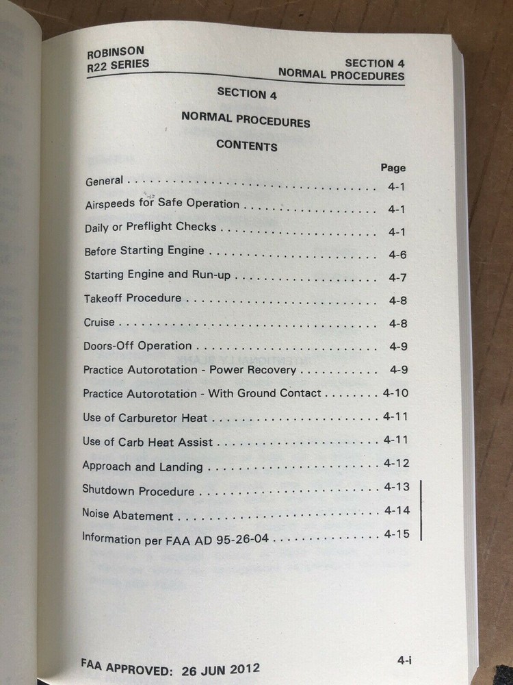 Robinson 22 POH & Extended Quick Reference Checklist, All In One