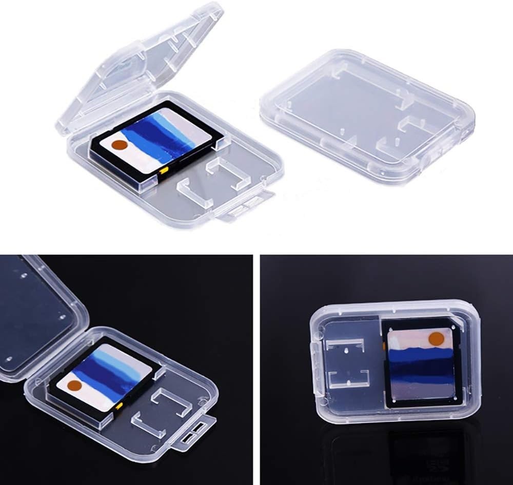 Clear Plastic Memory Card Case Compatible with SD SDHC SDXC Micro SD T-Flash ...