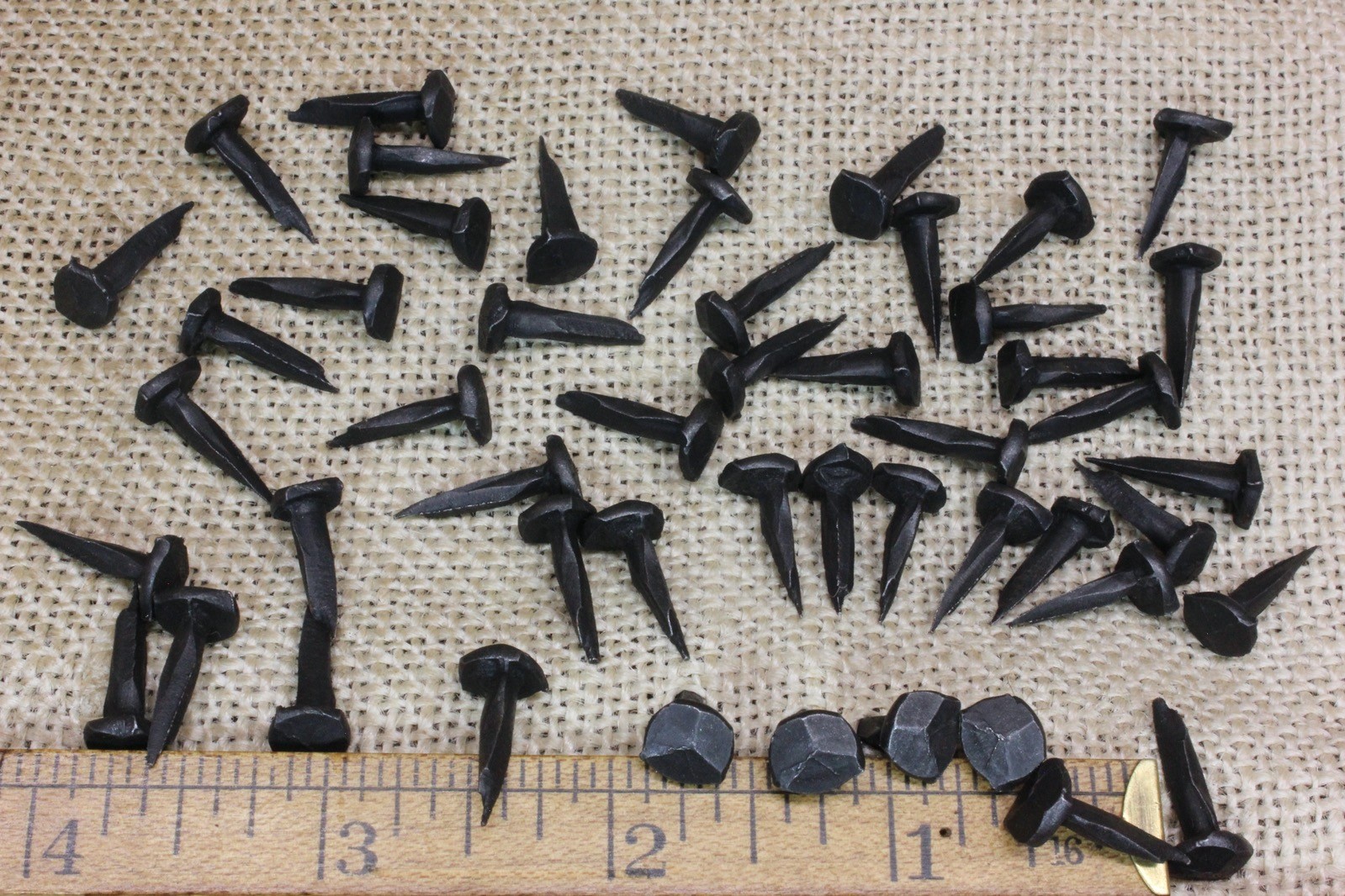 5/8" Rosehead 50 Nails Square Wrought Iron Tacks Vintage Rustic Decorative Look