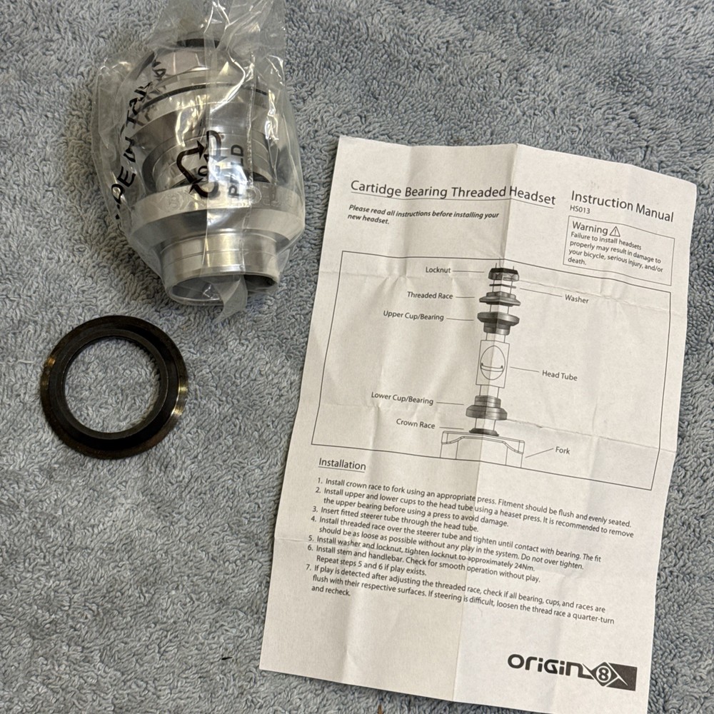 ORIGIN8 Pro Threaded HEADSET For 1” Steerer Sealed Bearings [caw]