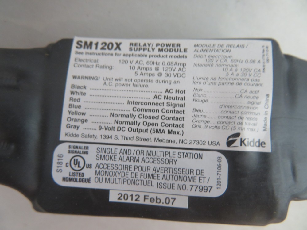 Kidde SM120X Interconnect Accessories Smoke Relay Module