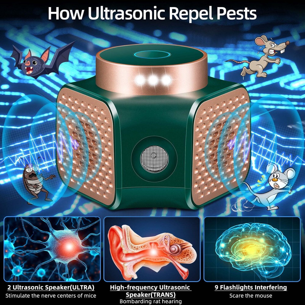 Ultrasonic Mouse Squirrel Rodent Rat Repellent Detector