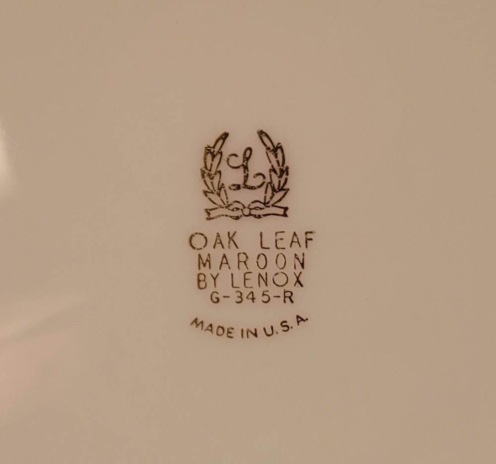Lenox Oak Leaf Maroon (5 Piece) Place Setting EXCELLENT!