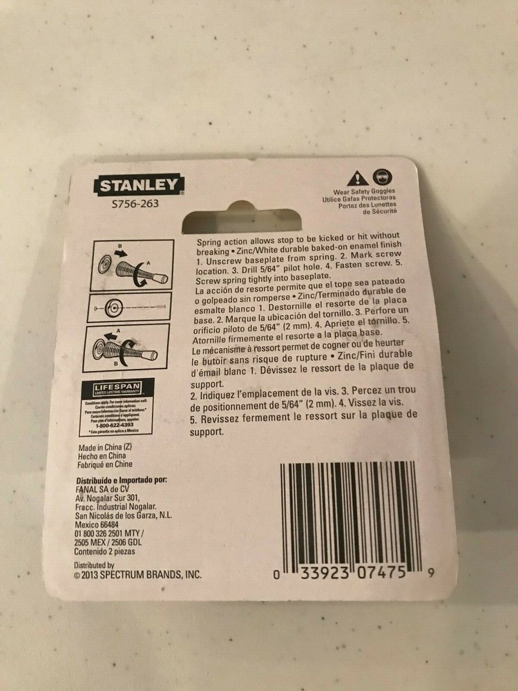20 Stanley Spring Door Stops White 3" NEW