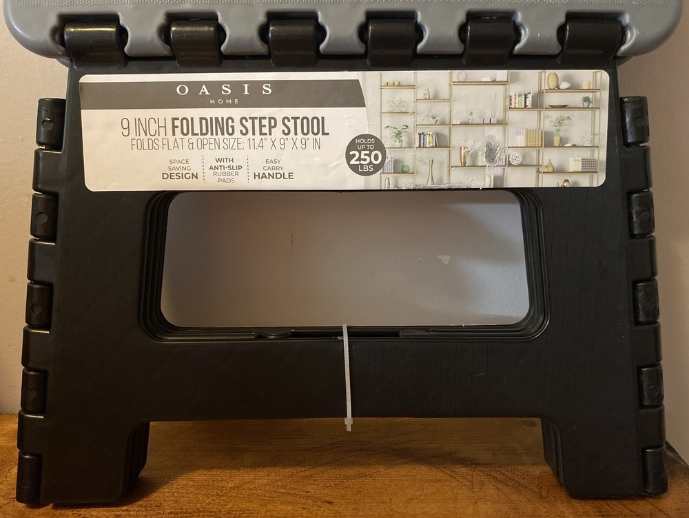 9” Folding Step Stool With Easy Carry Handle 250lb Max