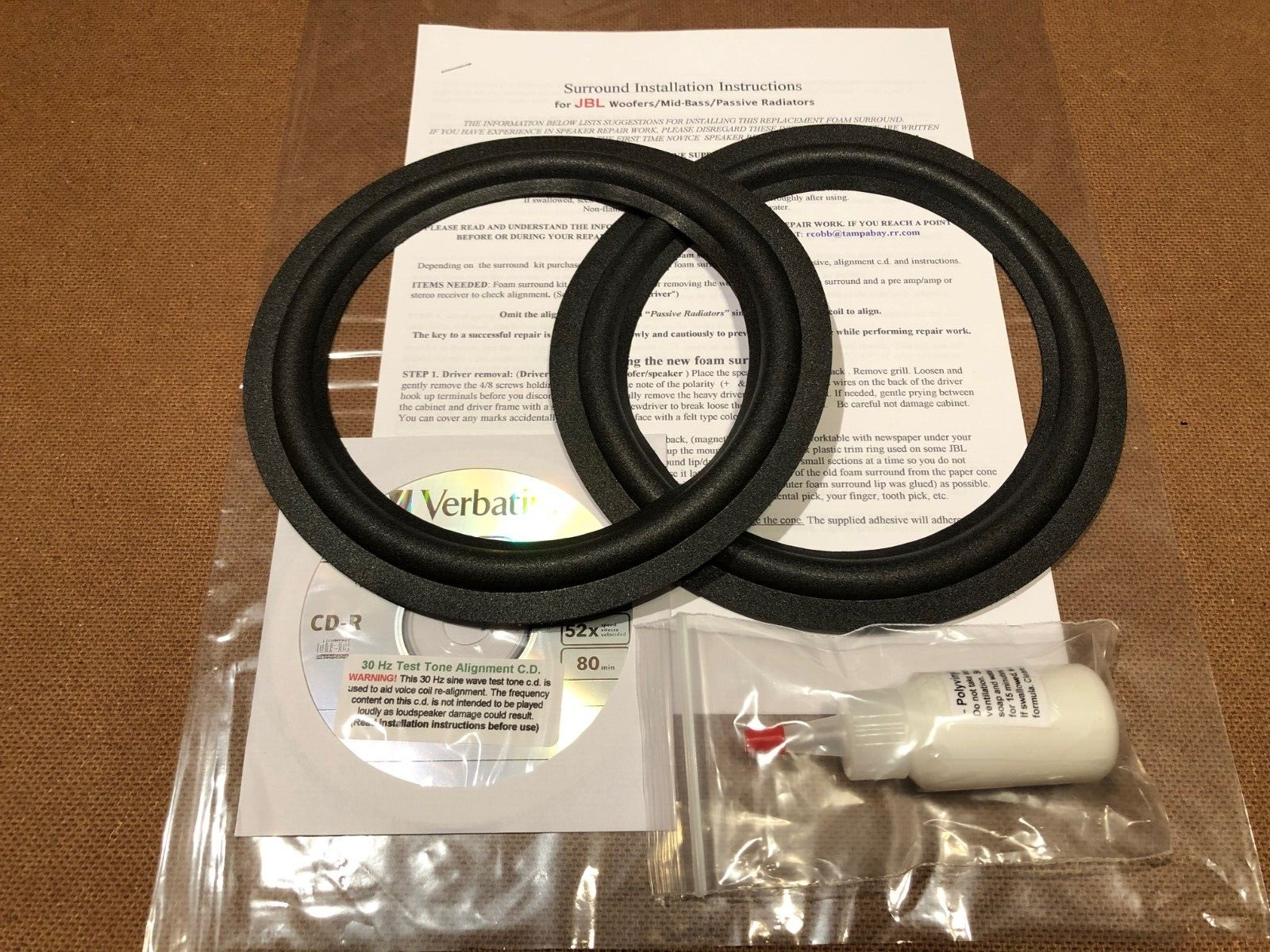 JBL 116A, LX66, L40t3, L46, 4301A, 4408A ,R82 Foam Surround 8" Repair Kit