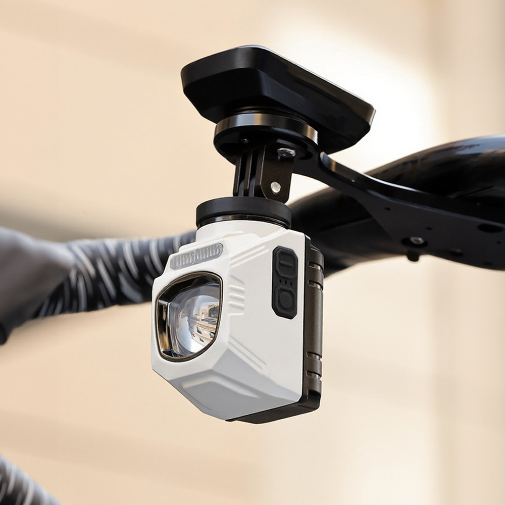 Bike Front Light with Support and Base - Adjustable Handlebar Mount Light