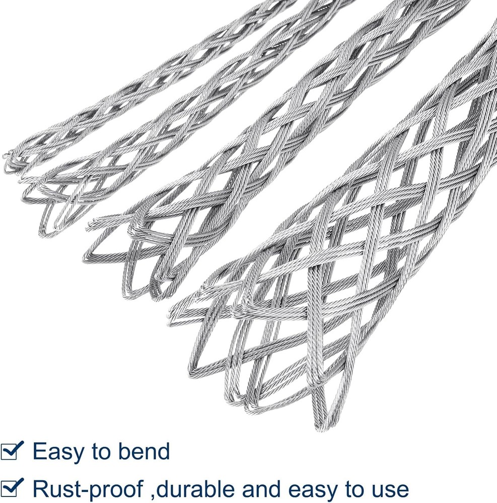MECCANIXITY 40-50mm OD Cable Pulling Socks Grip 1.4m Fore-hand Pull Wire Mesh Pu