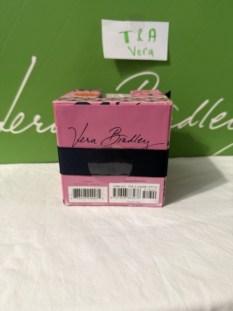 Vera Bradley Loves Me Take Note Cube NWT Retired Pattern