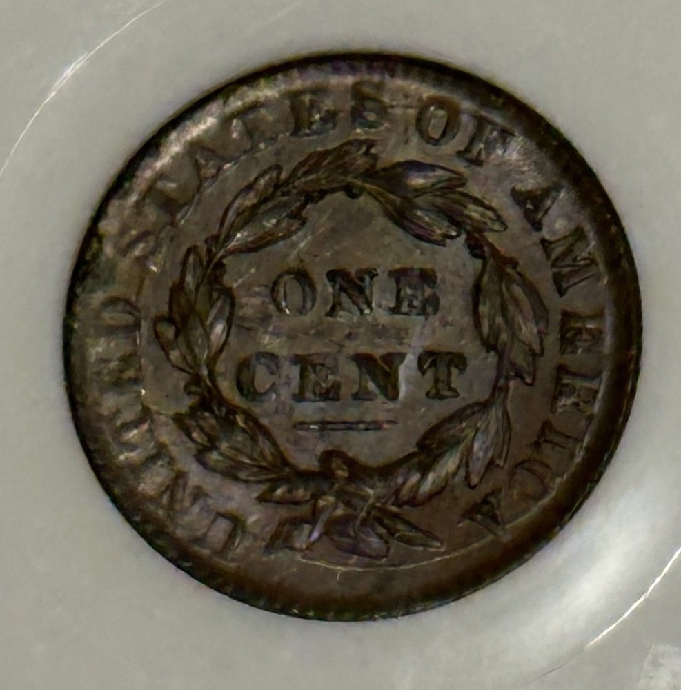 1833 Large Cent - Coronet Head Cent - NGC MS62BN