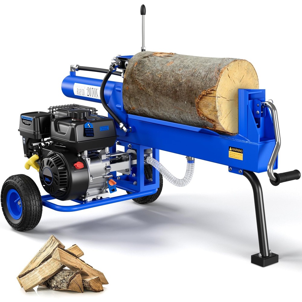 Efurden 20 Ton Log Splitter Portable Auto Return Ram System 7HP Engine, Blue