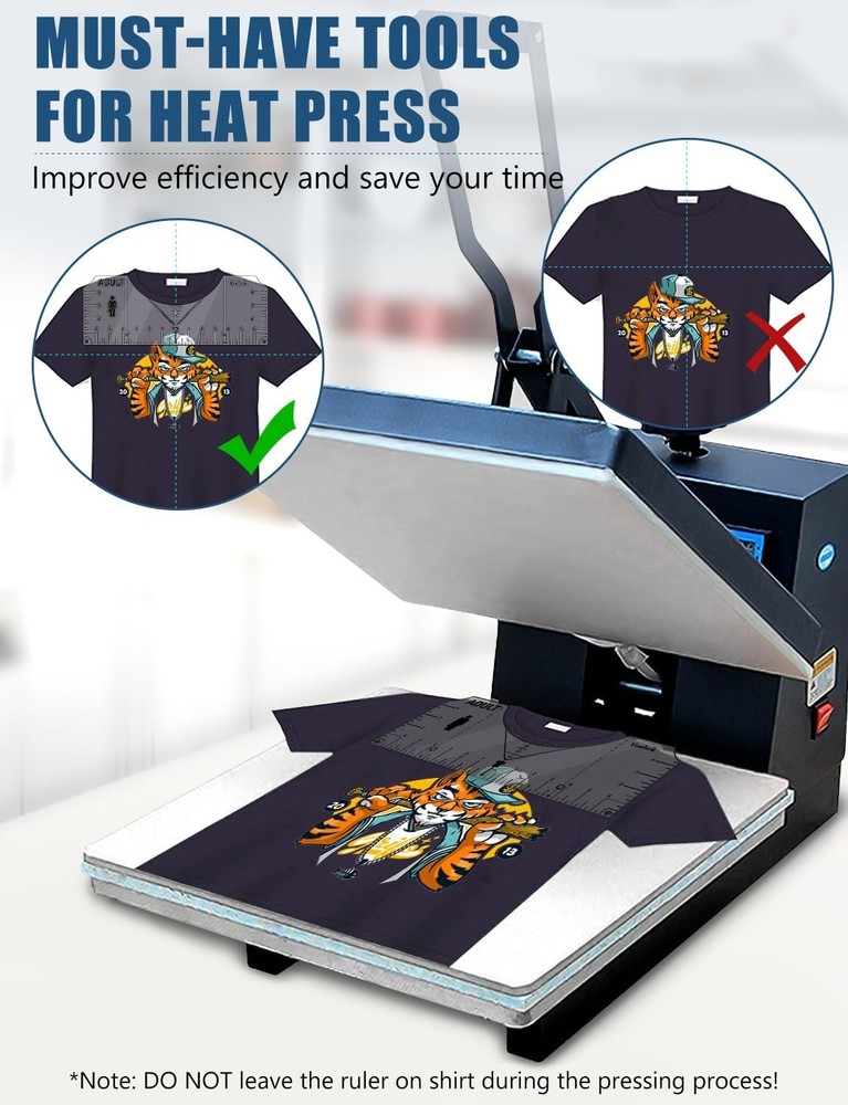 Compact T-Shirt Ruler for Accurate Design Placement - Includes Measuring Tape