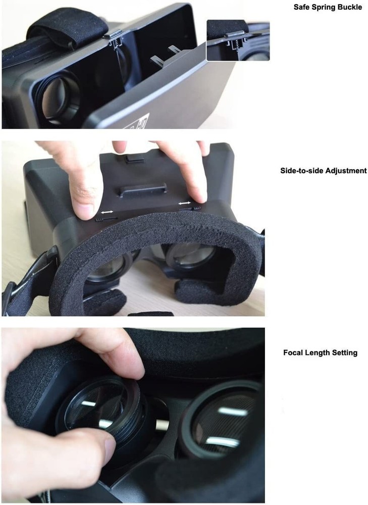 Eimolife Virtual Reality VR Headset Full Screen 3D Glasses