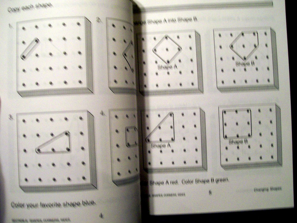 Learning Resources GEOBOARD Activity Book for Primary Grades (1990, Softcover)