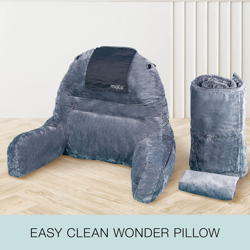 Extra Large Reading Pillow- Ergonomic Pillow- Back Pillow for Bed+ Rolling Ma...