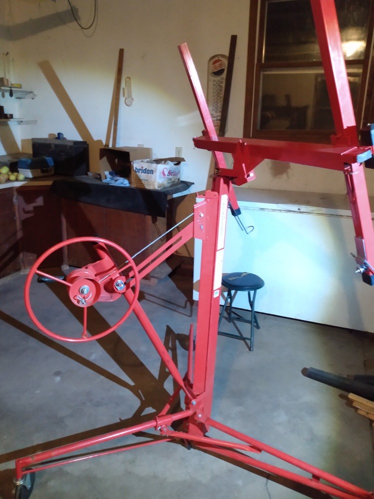 Drywall Rolling Lifter Panel Hoist Jack With Lockable Wheels