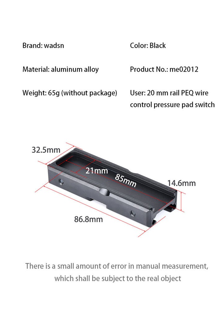 Cloud Defensiv LCS-mk2 PEQ Fits Streamlight ProTac Switch Mount Plate Picatinny