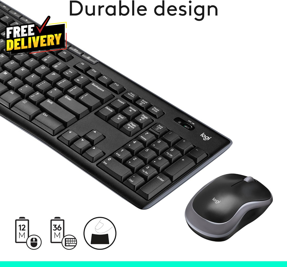 MK270 Wireless Keyboard and Mouse Combo for Windows 2.4 Ghz Wireless Compact....