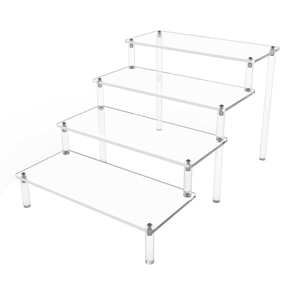 Hmdivor Acrylic Risers for Display 1 Pack 4 Tier Clear