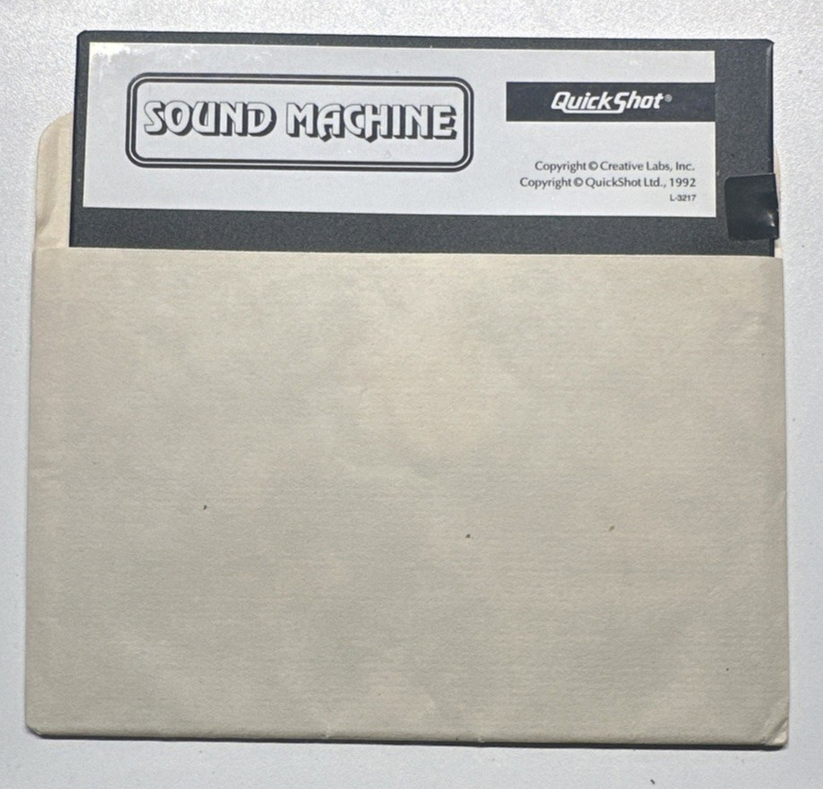 SOUND MACHINE – 5.25” Floppy Disk – QuickShot – Vintage PC Software UNTESTED