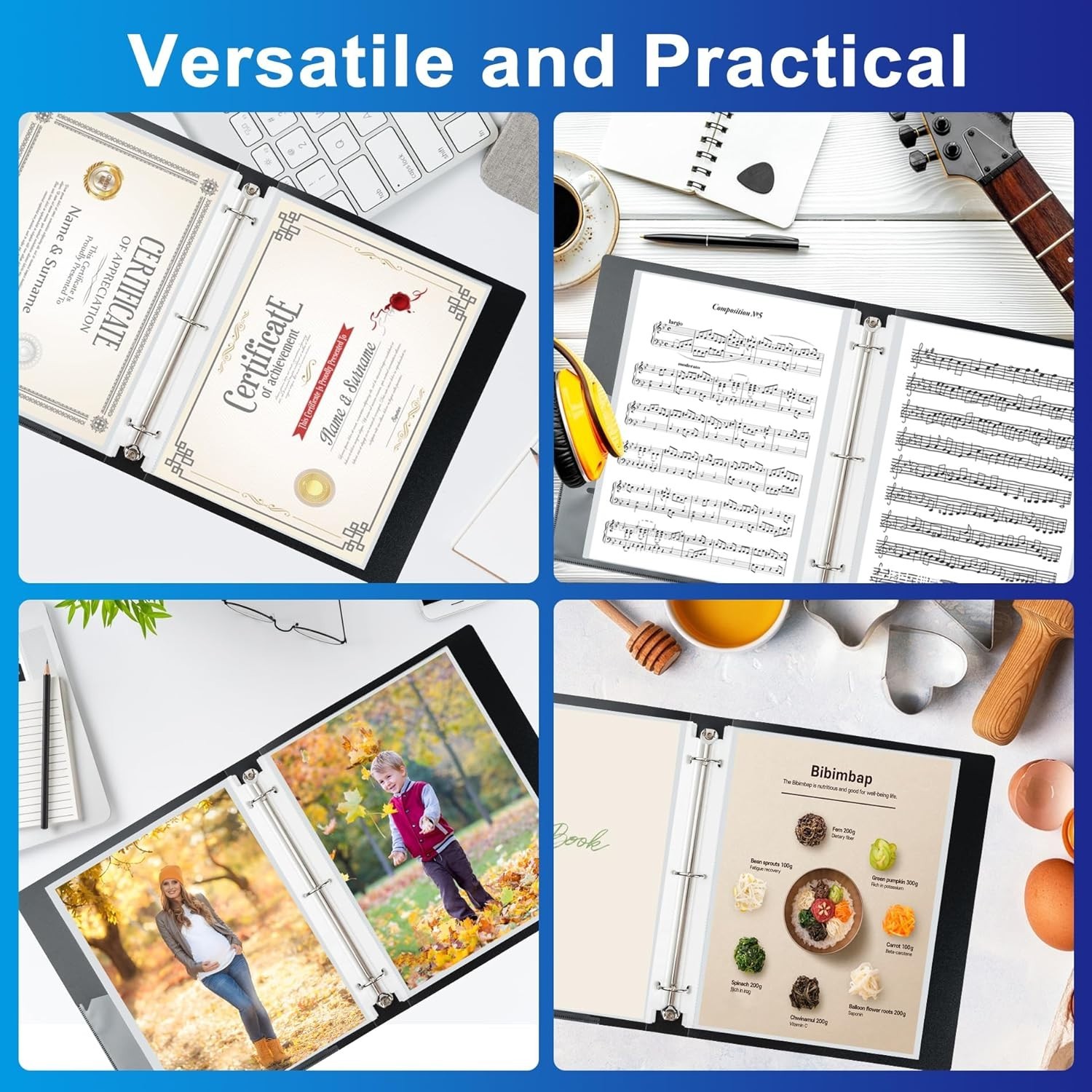 65 Pack Clear Sheet Protectors, 8.5 x 11 inch Page Protectors for 3 Ring Binder.