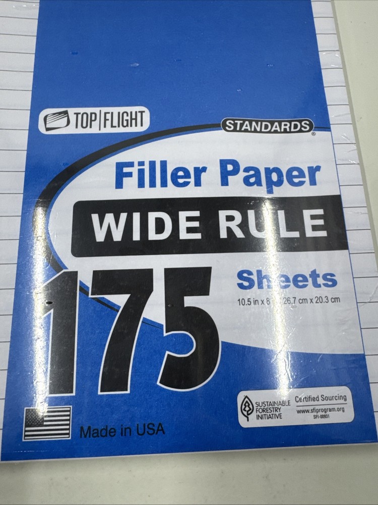 Filler Paper ,Wide Rule 175 Sheets each