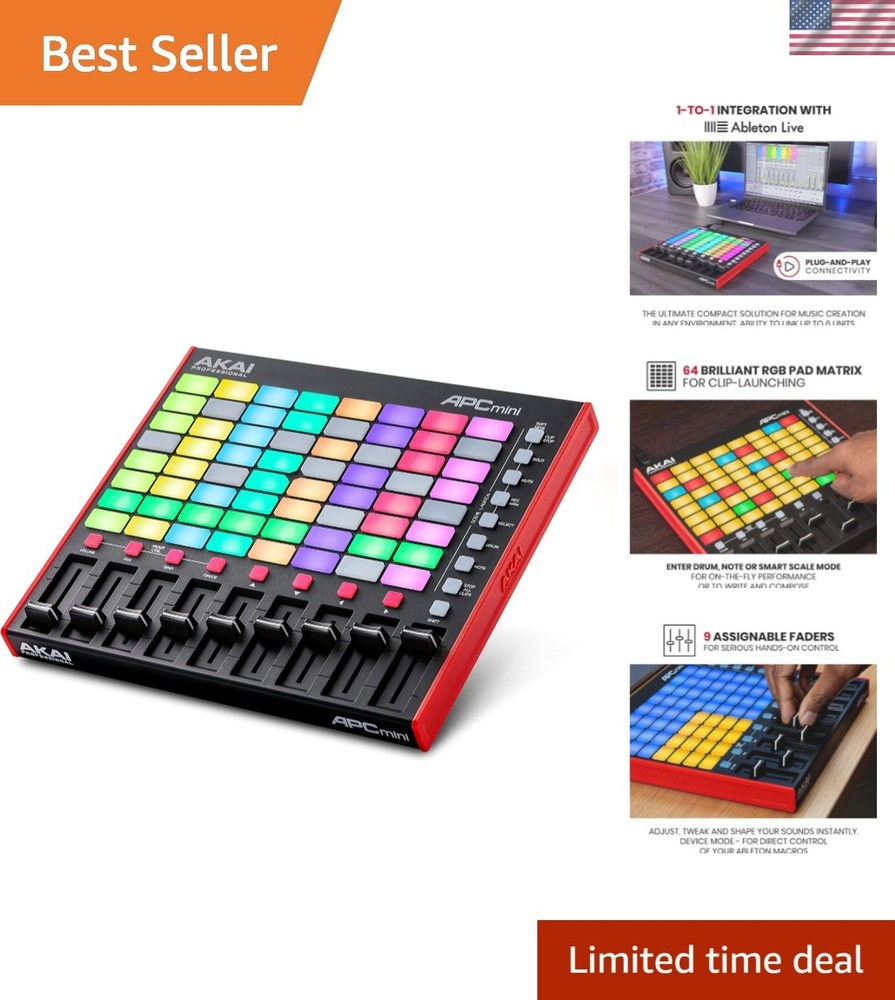APC Mini MK2 - USB MIDI Pad Controller for Clip Launching with Ableton Live L...