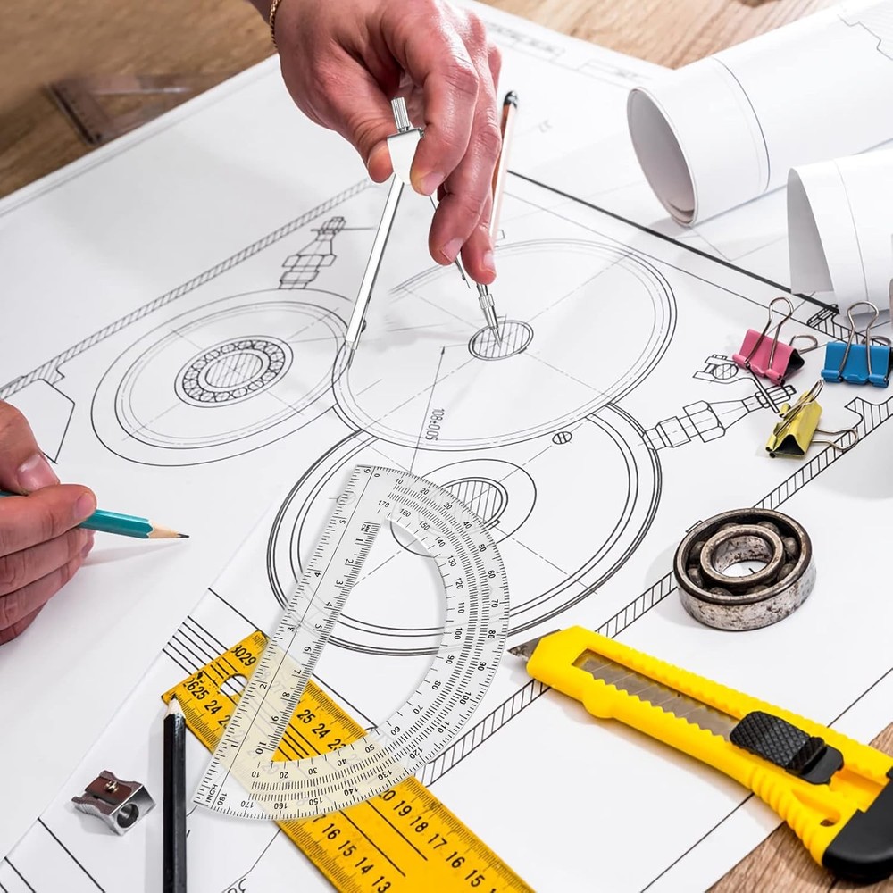 2 Pack Student Metal Compass Set for Geometry with Extra Lead Refills, Math...