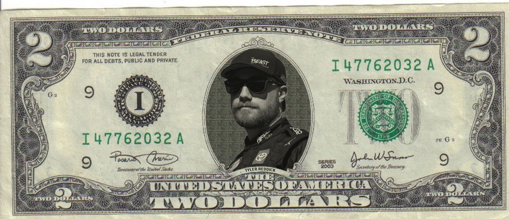 NASCAR Tyler Reddick  $2 Dollar Bill mint Real