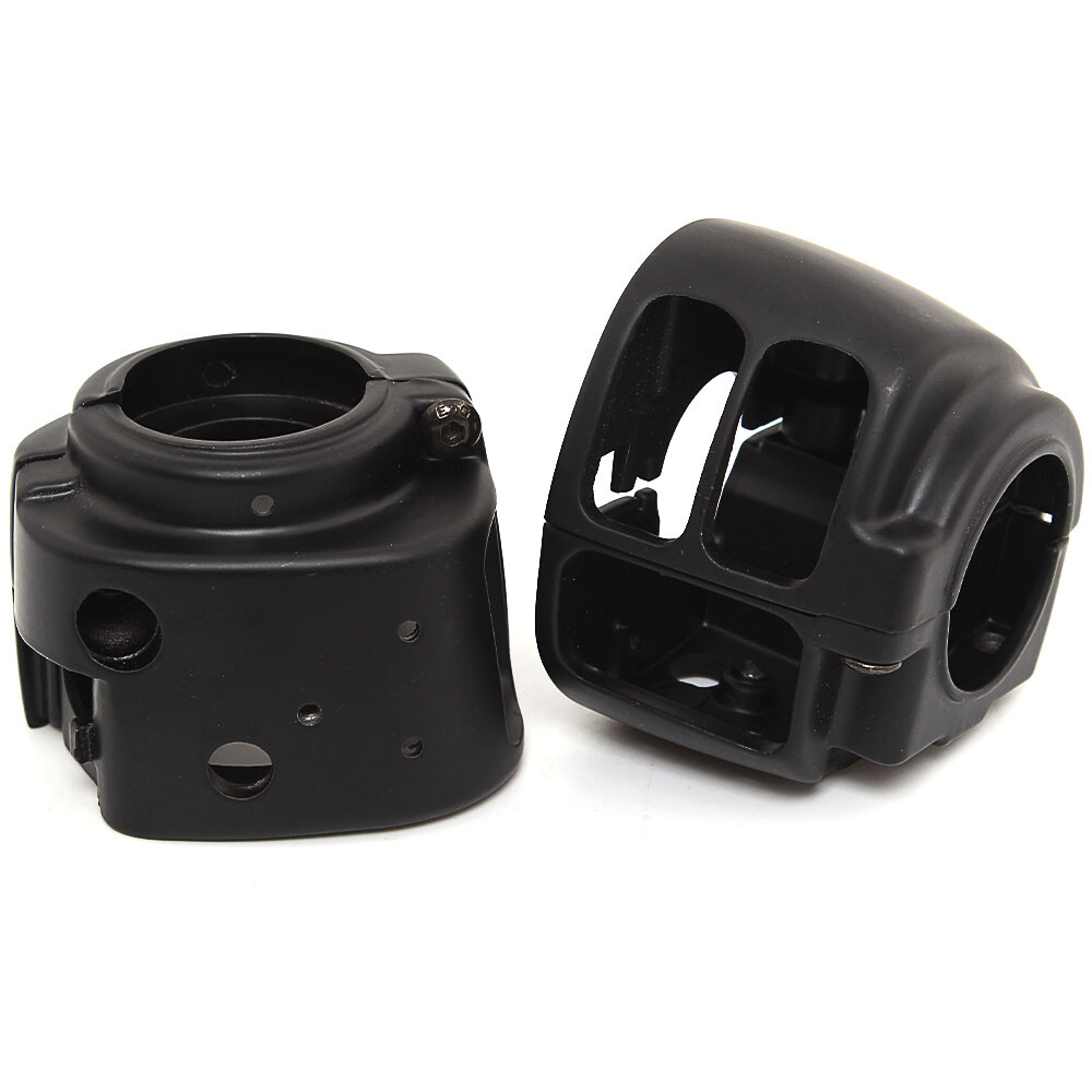 Black Handlebar Switch Housing Hand Control Kit For Harley Touring Softail FXR