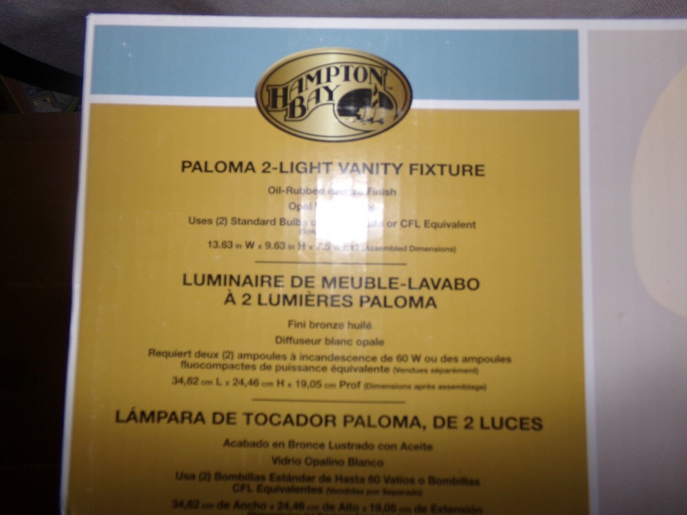 Hampton Bay Paloma 2 Light Vanity Bronze