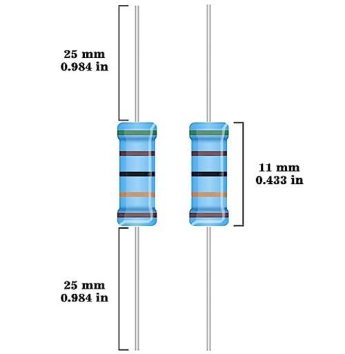 25 Values 2W Metal Film Resistor Kit from 1 Ohm to 1M Ohm 2 Watt 1% Resistors
